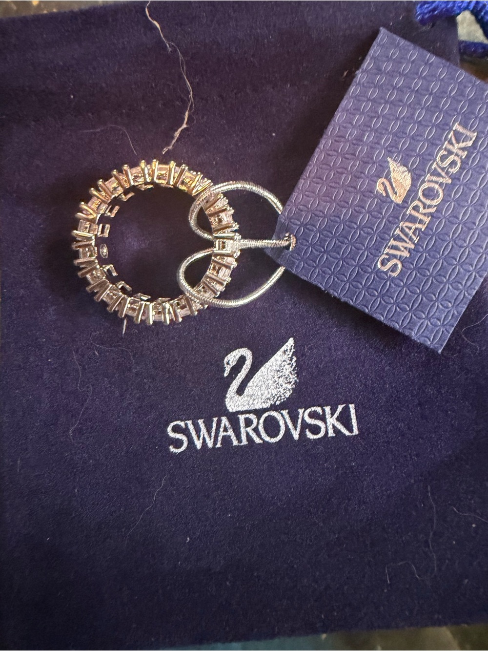 Swarovski Gold-Tone Crystal Hoop Ring - Picture 3 of 7